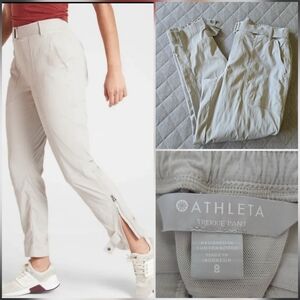 Athleta Trekkie Belted Pant Size 8‎ Birch gray